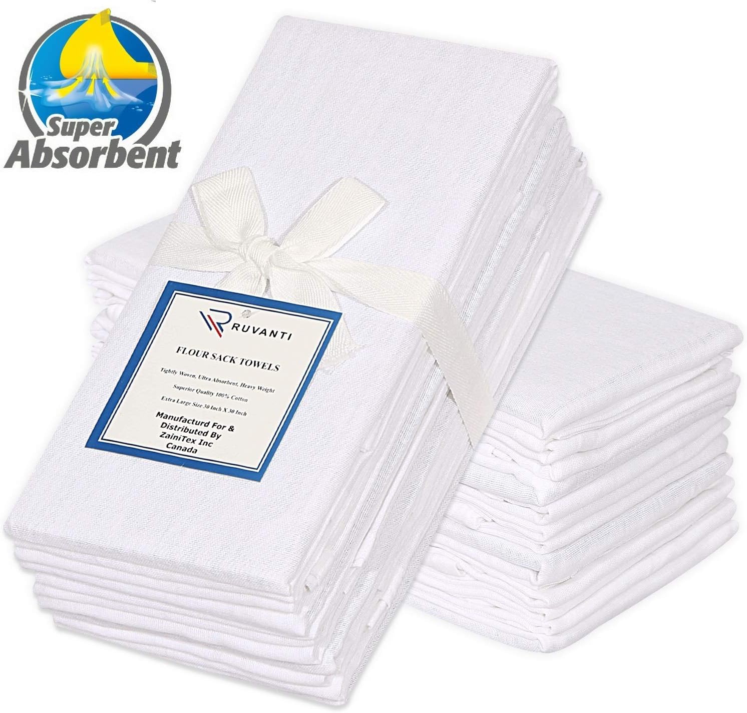 Amazon Com Ruvanti 12 Pack Extra Large Flour Sack Dish Towels 30