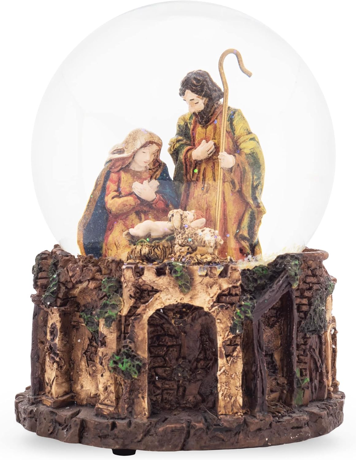Snow Globes - Elanze Designs Nativity Town 100 MM Christmas Snow Globe Plays Silent Night