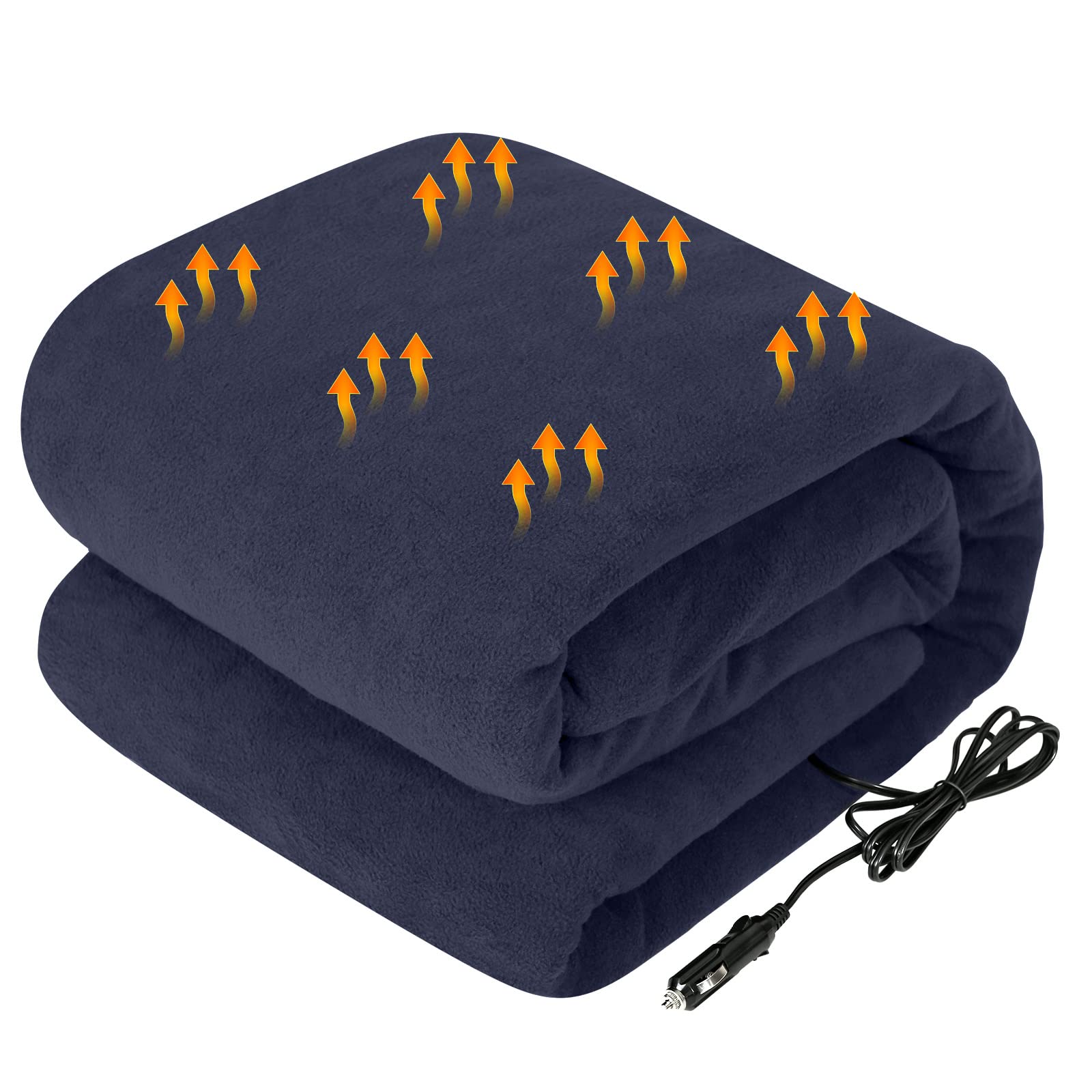 Photo 1 of Westinghouse Heated Car Blanket with 3 Heating Levels, 4 Hours Auto Off, 12 Volt Electric Blanket for Car, Truck, SUV, RV, Portable Heated Throw for Camping, Machine Washable, 59" x 43”, (Navy)