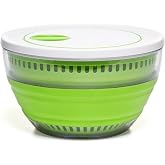 PrepWorks 4 Qt Collapsible Salad Spinner – Space-Saving, BPA-Free, Easy-to-Use for Quick Salad Washing & Drying, Dishwasher S
