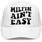 Milfin Ain't Easy Funny Classic 5 Panel Mesh Snap Back Trucker Hat