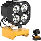 40W 6000LM LED Work Light Compatible with Dewalt 20V Battery, Portable Flashlight with Low Voltage Protection for Car Repairi