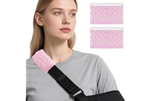 LKLKKC 2 pack Strap Cushion for Arm Sling, Shoulder Brace Carry Strap Pillow Arm Elbow Wrist Injury Support Strap Pad Padding Pillow for Women Men and Kids (Pink)