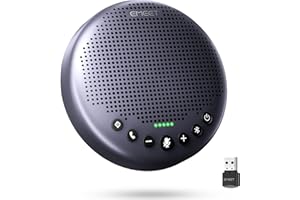 EMEET Conference Speaker and Microphone Luna Plus,8 Mics,360°Voice Pickup,Noise Reduction,USB C/Bluetooth 5.3,Bluetooth Speakerphone for 10 People w/Daisy Chain for 18,Compatible w/Leading Platforms