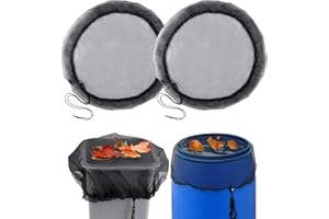 AOZUO 2Pcs Rain Barrel Screen, Rain Butt Cover Set Rain Drum for Garden Rain Water Collection Barrel Rain Catcher Net Mesh Cover for Rain Barrel with Drawstring to Keep Mosquitos Debris Leaves, 31.4in