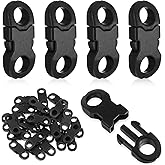 Lnngub 25 Pcs Mini Safety Breakaway Buckles,6mm Side Release Plastic Buckle Paracord Bracelet Buckles Plastic Buckle Clips for Paracord Bracelet Anklet Braided Necklace Cameras Strap Rings DIY Crafts