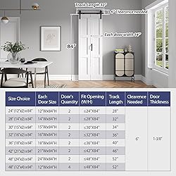 FREDBECK 28X84(Double 14x84) White Bi-fold Barn