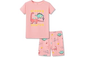 Tebbis Snug-Fitting Unisex Pajamas for Boys & Girls – Dino/Stripe PJs Soft Modal Fiber Toddler Little Jammies Size 2T-7