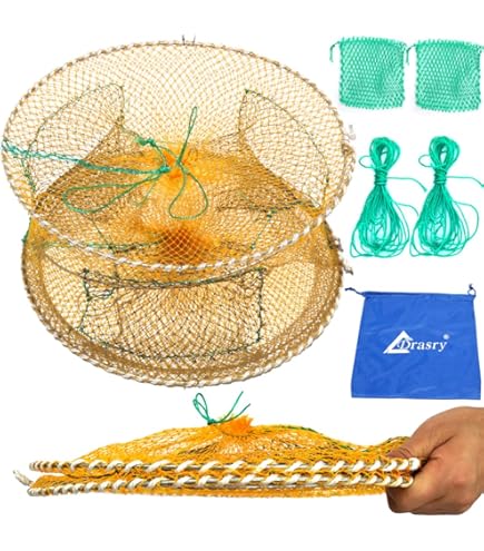 Piège à Crabes Et Homards Accessotech – Filet Métallique à 2 Entrées, 60 Cm De Long, Pour Pêche En Mer Ou En Rivière