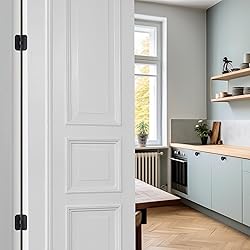 JOY DECOR 12 Pack Rounded Matte Black Door Hinges 3