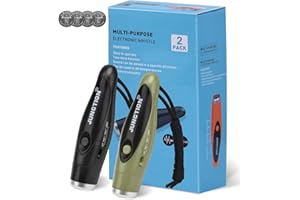 XFLYEE Electronic Whistles 2 Pack, Handheld 3 Tones High Volume Electric Whistles with Lanyard for Teacher, Coaches, Referees, Training Whistle, Loudest Outdoor Emergency Whistle, Sports Whistle Gifts