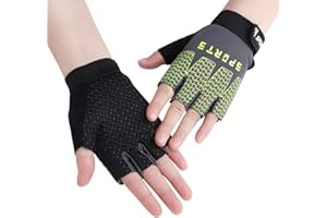 GREUS Kids Half Finger Cycling Gloves Mittens Breathable Non Slip Fingerless Bike Riding Gloves Shockproof Sports Training Gloves UV Protection Outdoor Skateboard Gloves for Boys Girls 6-10Y