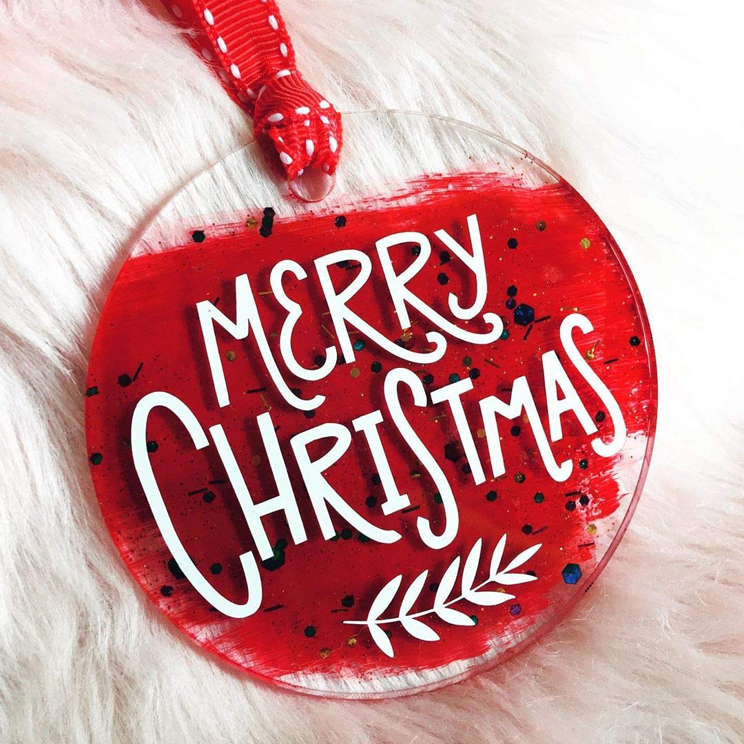 25 Pcs Clear Round Acrylic Christmas Ornaments- 2.75 Inch Blank Acrylic Circle with Hole, Perfect for Place Cards, Gift Tag, Keepsakes, DIY Projects and Crafts