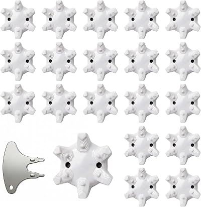 LONGKUN Golf Shoe Spikes 20 Pcs Replacements with 1 Cleats Wrench White Grey