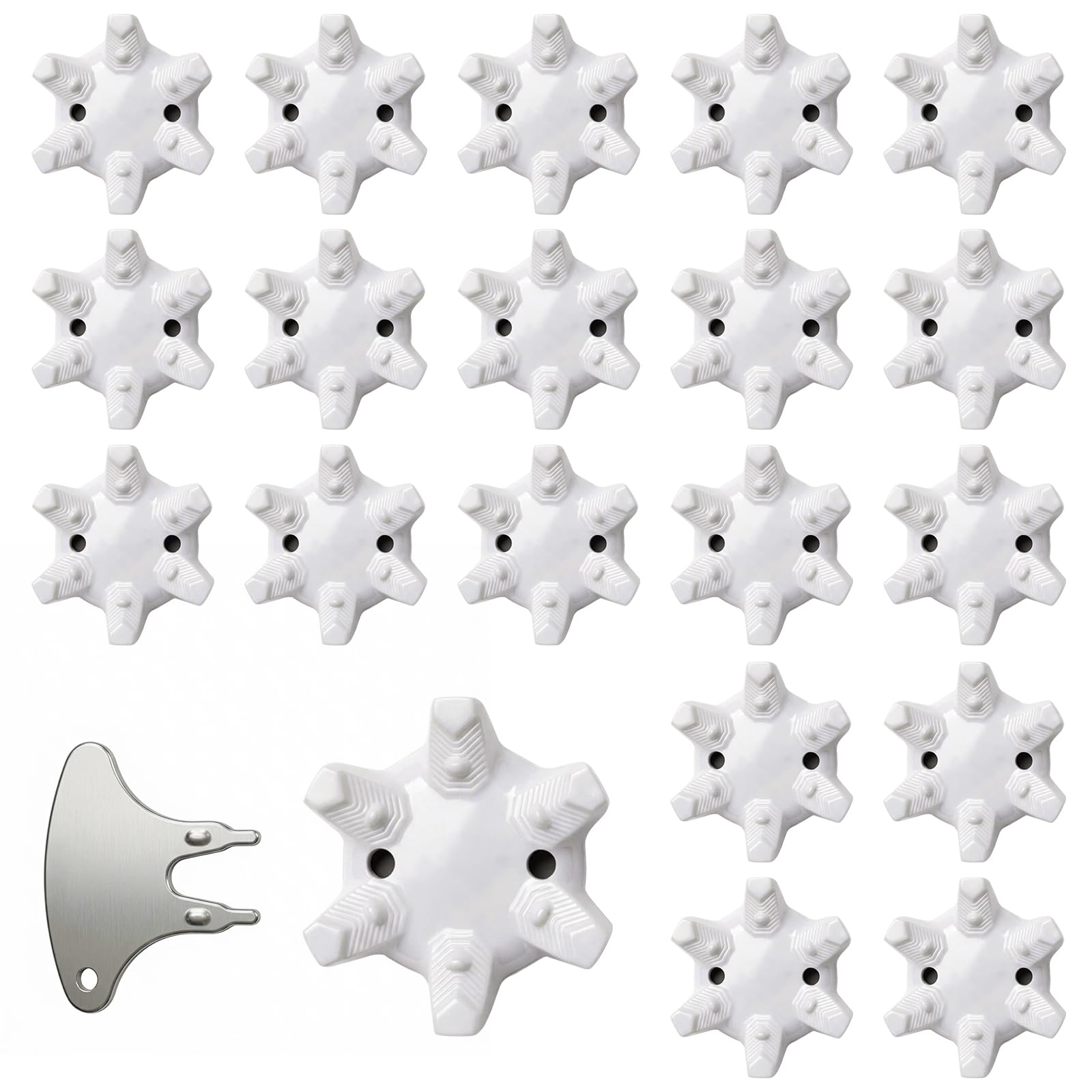 Golf Shoe Spikes,20 Pcs Golf Spikes Replacements with 1 Pcs Golf Shoe Cleats Wrench Easy Installation Second Generation (White Grey) LONGKUN