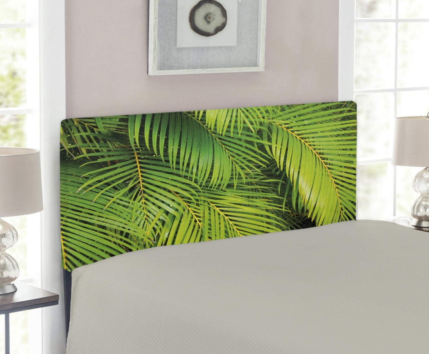 Lunarable Nature Headboard, Macro Palm Tree Leaves