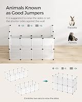SONGMICS Pet Playpen with Floor 143 x 73 x 46 cm White LPC02W view 4