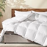 Feather Down Comforter King Size, All Season Duvet Insert, Hotel Luxury Bedding Comforter Cozy Ultra Soft Medium Warmth Duvet Insert with 8 Corner Tabs White 106 x 90 Inch