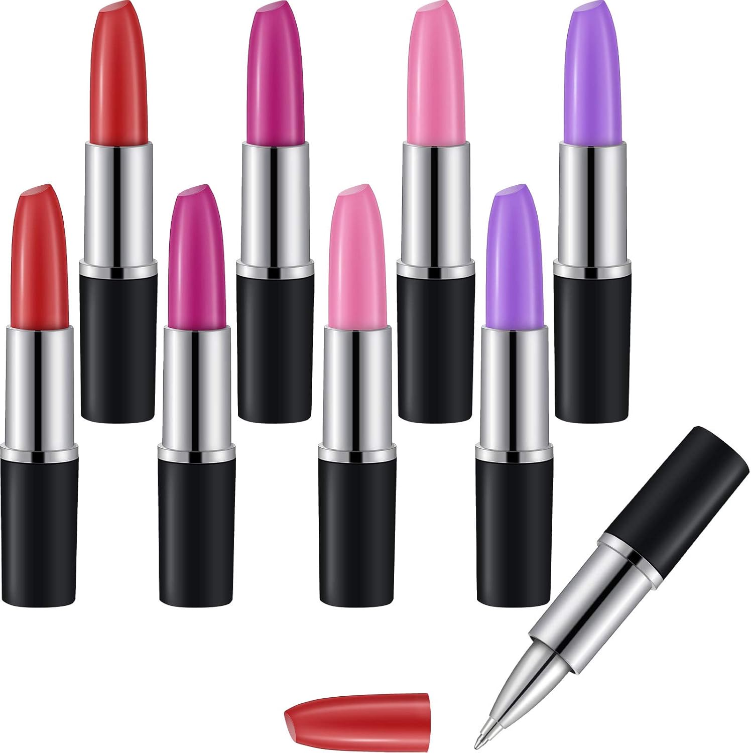 20 Pieces Lipstick Shape Pen Writing Ink Pens Cute Lipstick
