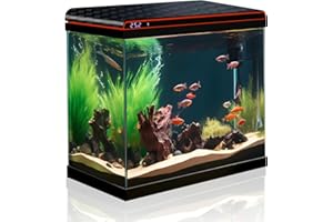 TARARIUM 10 Gallon Fish Tank Smart Aquarium Kit, Glass Small Aquarium Starter Kits Self Cleaning with 3 Types of LED Lights and Filter Water Pump, Water Temperature Detection Ultra Quiet Gift for Kid