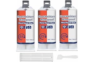 RAIPULT Heat Resistant Waterproof Metal Repair Glue, Heavy Duty for Metal to Plastic, 50ml/100ml (100ML, 3PCS)