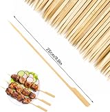 Lanjue 200 Pieces Bamboo Paddle Skewers 25CM Flat Burger Sticks view 2