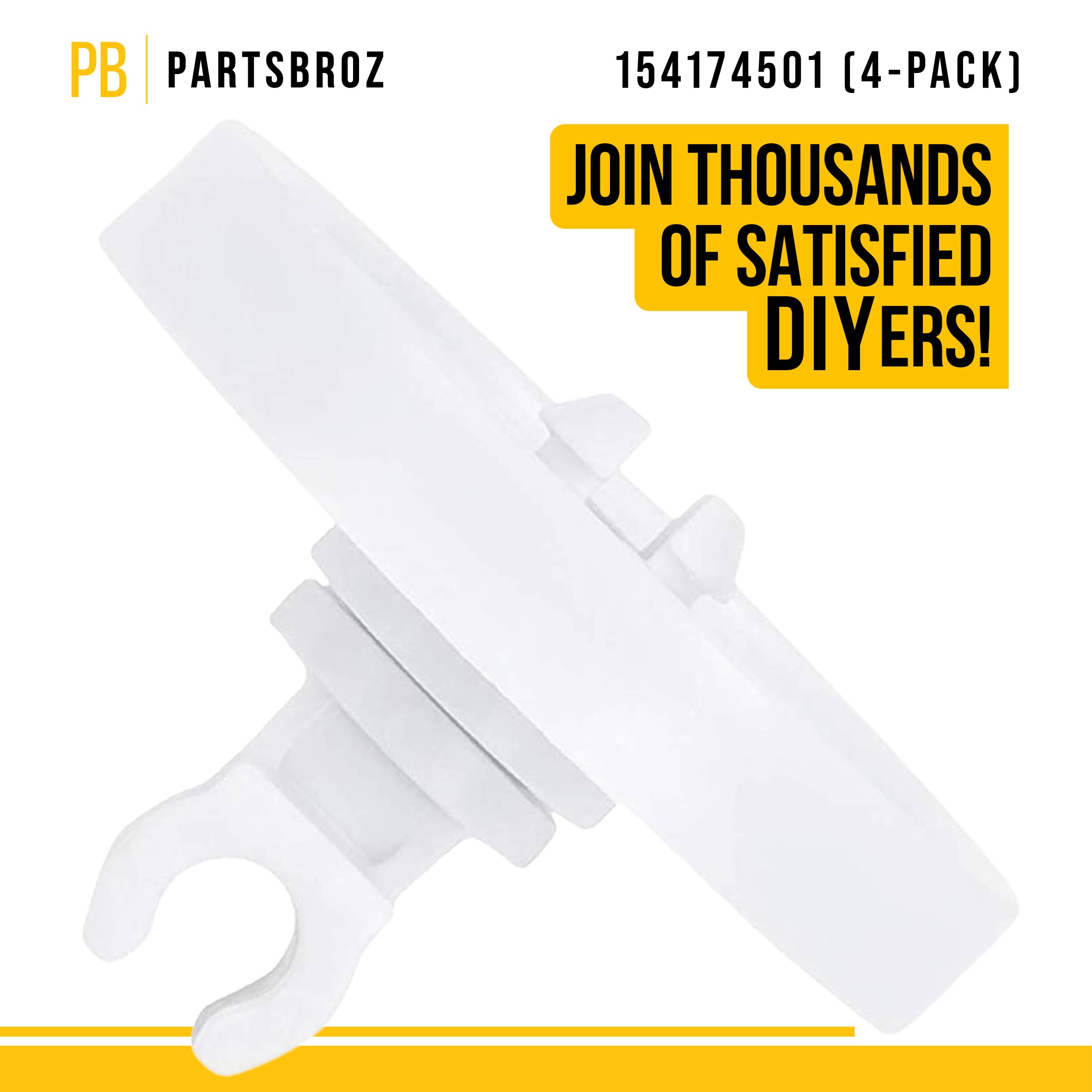 PartsBroz 154174501 5300809640 5304532229 Dishrack Wheels & Bracket Assembly (4-Pack) - Compatible with Frigidaire Kenmore Gibson Dishwasher - Replaces AP7195062 5304521179 5300809640 154174503
