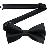 HISDERN Bow Ties for Men Pretied Bowties Classic Formal Business Bow Tie Adjustable Tuxedo Bowtie for Wedding Party