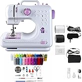 Sewing Machines, Mini Sewing Machine, Electric Portable Sewing Machine For Beginners, 12 Stitch Dual Speed With Foot Pedal & Sewing Kit, With 27pc Accessory Kit Included 2 Speed Foot Pedal (Purple)
