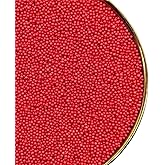 Red Pearl Sprinkles Edible Pearl Sprinkles for Cake Decorations, Baking, Ice Cream, Cookies, Cupcake Topper Sugar Pearls for Cake Decorating 130g/4.6oz 1 Bottle (2mm red)