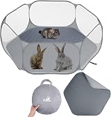 Pawaboo Small Animals Playpen with Pad Waterproof Fenced Tent Grey