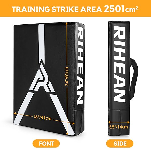 RIHEAN FOOTBALL DUMMIES BLOCKING PAD – EASY TO USE TRAINING EQUIPMENT FOR FOOTBALL, BASKETBALL, HOCKEY, LACROSSE – HIGH-DENSITY PVC LEATHER COVER – DENSER FOAM PADS – 24X16X5.5IN