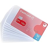 valonic Credit Card Sleeves - 12-Pack - Sturdy Transparent Plastic Sleeves - Protector Sleeves