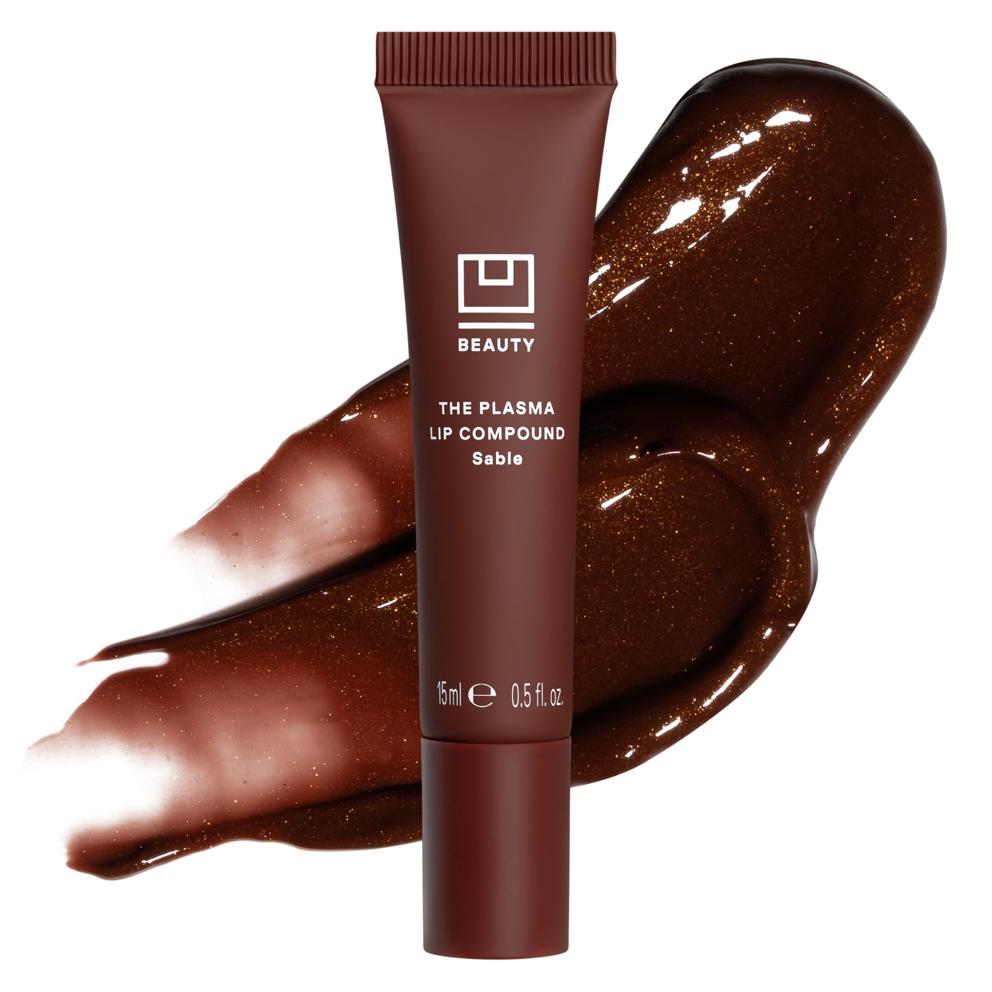 U Beauty The PLASMA Tinted Lip Compound Anti-Wrinkle & Anti-Aging Treatment - Shimmery Plumping Lip Gloss with Hyaluronic Acid, Shea Butter, Salicylic Acid & Peptides to Deeply Hydrate,Sable- 15 mL