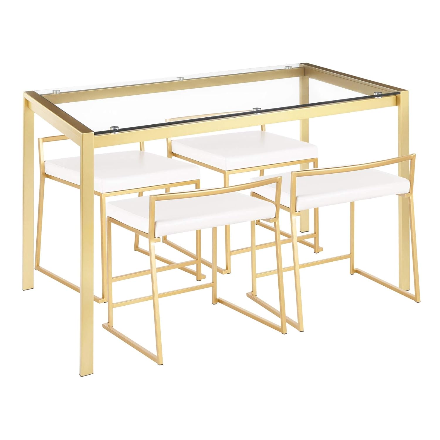 LumiSource 5-Pc Dining Set in Gold and White