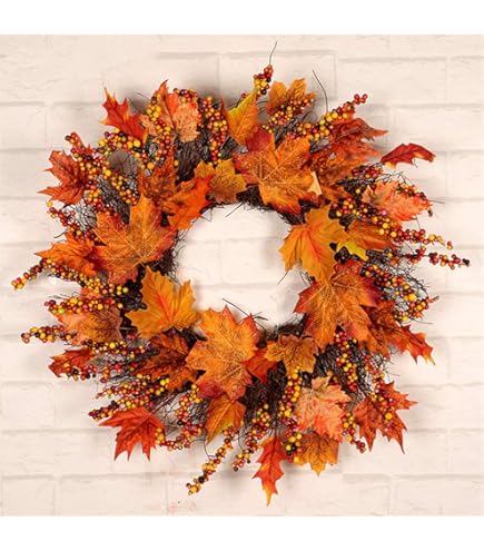 SEWACC Couronne D' Automne à La Citrouille Décoration 30X8cm