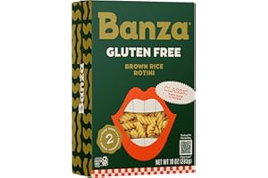 Banza Brown Rice Rotini - Gluten-Free Pasta Made in Italy - Non-GMO, 10oz - Classic Texture, Perfect for Leftovers