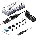 Red Laser BoreSighter 177 to 12GA Caliber Rifle Scope Handgun Hunting Red Dot Boresight Kit Press Switch Bore Sight (Red with Charger)