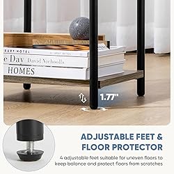 DUMOS End Table, 3 Tier Side Sofa Tables for Small