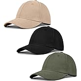 ZEXIAN 3 Pack Unisex Cotton Baseball Cap Adjustable Unconstructed Plain Sport Dad Golf Hat for Men and Women