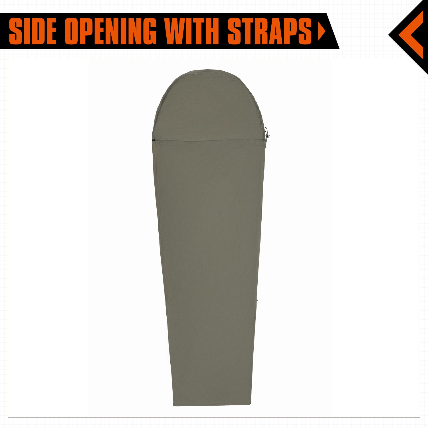 KingCamp Portable Green Cotton Mummy Sleeping Bag Liner for Traveling, Hiking, Camping, Trekking and Hotel