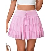 Avidlove Mini Skirt Women's Mesh Ruffle Y2K Skirts Multi-Layer Flowy Lingerie Skirt