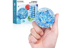 DYRDM Magnetic Fidget Sphere, Upgraded Safety Sealed Magnet Design, Magnetic Fidget Toys, Magnet Building Set, Sensory Desk Toys for Adults & Teens 14+, Stress Relief Gift, Stocking Stuffers Navy Blue