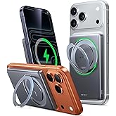 TORRAS Ostand MiniMag Power Bank, 5,000mAh Ultra Slim Magnetic Portable Charger with Stand, Fast Charging for iPhone Air Wireless Mag-Safe Battery Pack for iPhone 17/17 Pro/17 Pro Max/16/15/14, Gray