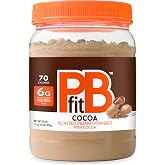 PBfit Cocoa Peanut Butter Powder 30 Oz, Peanut Spread with 6g Protein | Chocolate Peanut Butter, Cocoa Powder, Gluten-Free, 60 Calories, Protein Powder, Low Fat, Smoothie, Baking, Pantry Staple