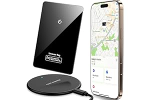UMOVEN Tracker Card for Apple Find My(iOS Only) - Thin Wallet Finder with Wireless Charger - Item Locator for Wallet, Luggage Tags, ID Card and More - IP68 Waterproof