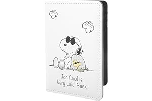 SALLY ROSE Peanuts Joe Cool Snoopy Passport Cover Official License, Cute Passport Holder for Travel, Snoopy Gifts