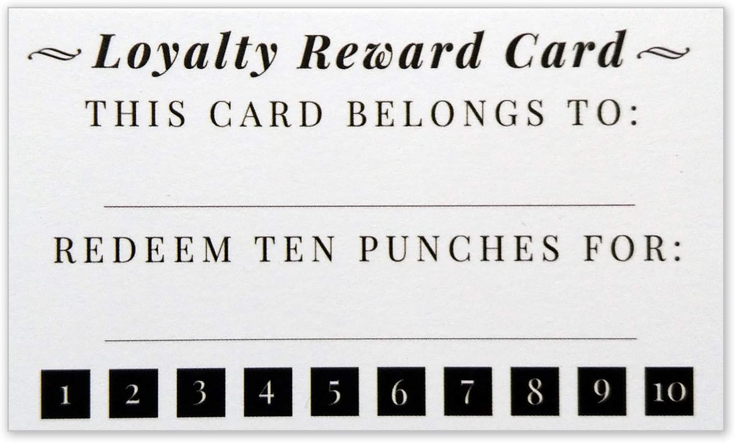 Customer Loyalty Punch Card Pack Of 50 Business Card Size 3 5 X 2 Inches Incentive Cards Business Cards Office School Supplies Adios Co Il