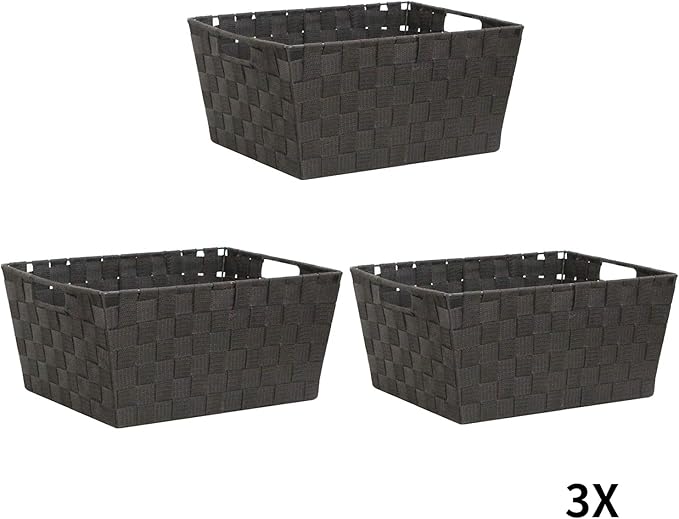 WM Homebase 3er Set Aufbewahrungskörbe geflochten Aufbewahrungskorb mit