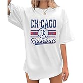 Baseball Shirts Women Oversized Graphic Tshirts for Women Sports Fans Softball Season Short Sleeve Tee
